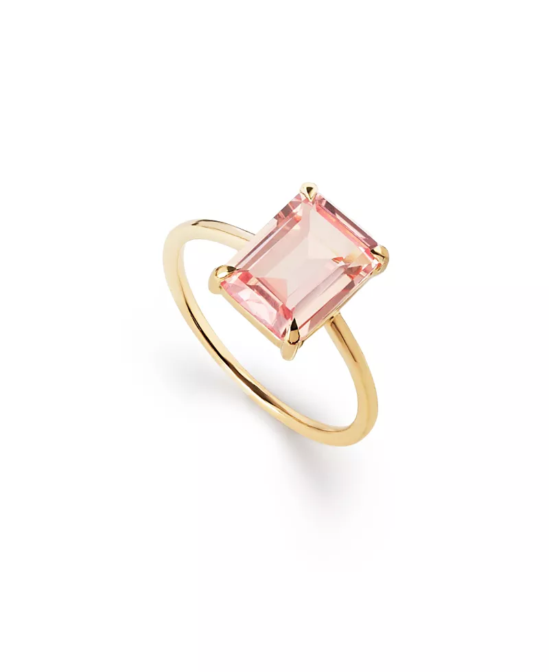 Ana Luisa Solid Yellow Gold Light Pink Sapphire Spritz Ring