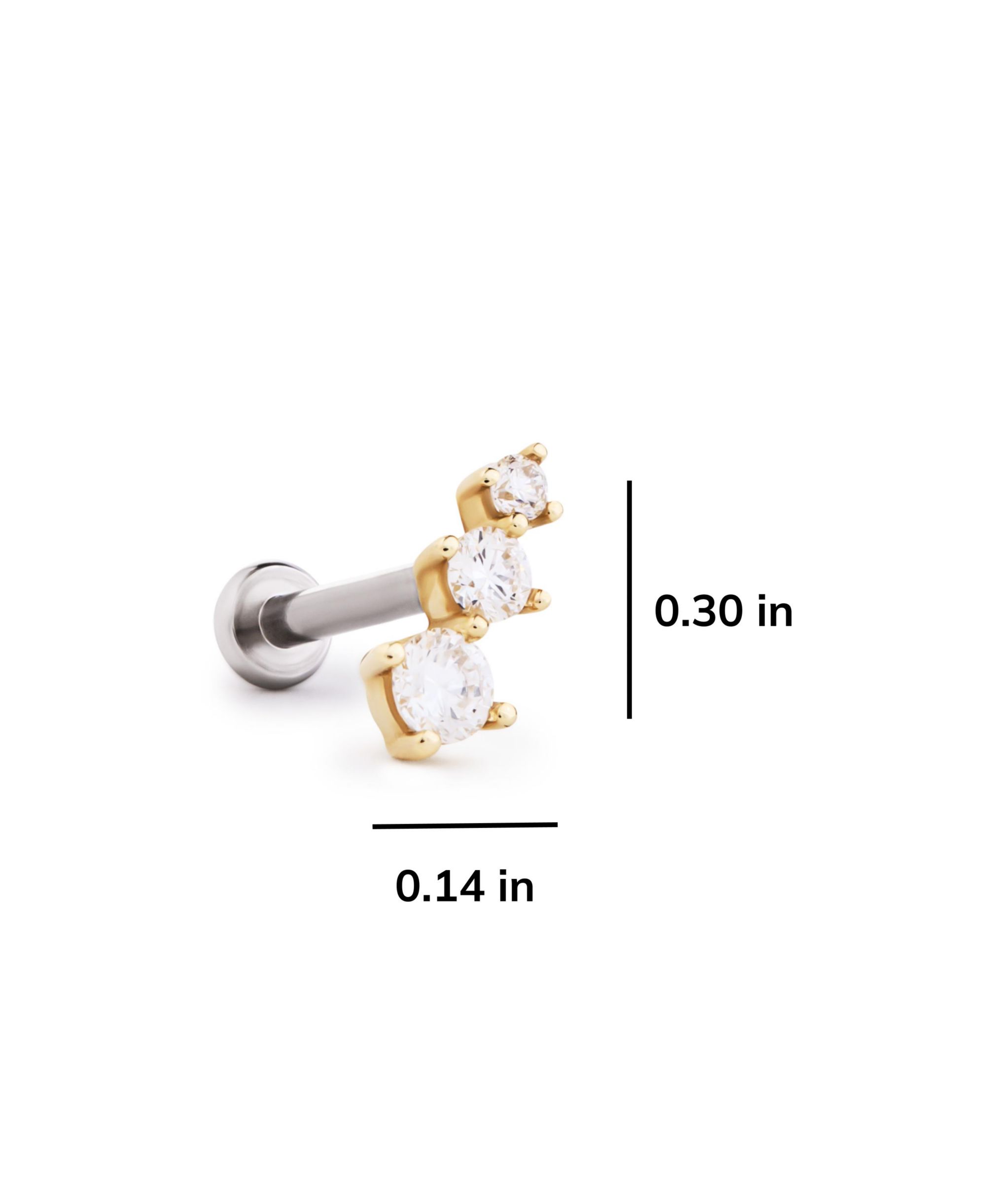Solid Yellow Lab-Grown Diamond Crawler Flatback Single Stud — Image 5