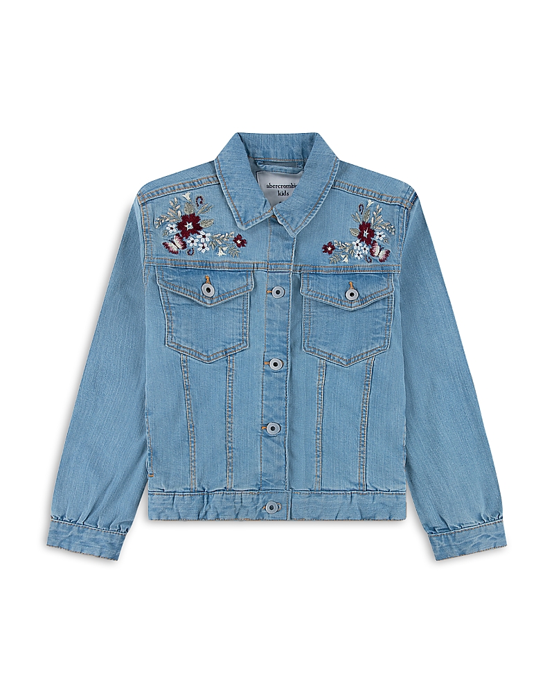 abercrombie kids Girls' Embroidered Denim Jacket - Big Kid