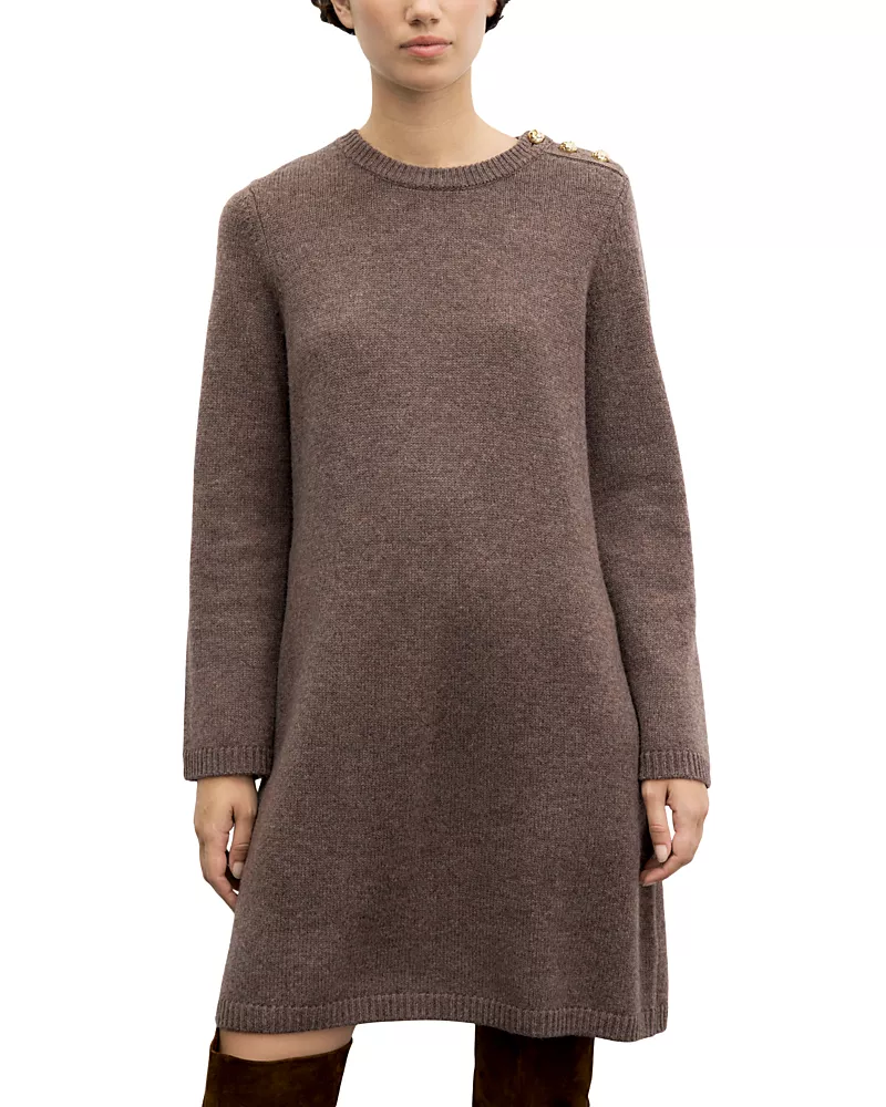 Gerard Darel Coly Wool Shift Sweater Dress