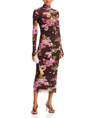 Shailene Turtleneck Mesh Midi Dress - thumbnail 2