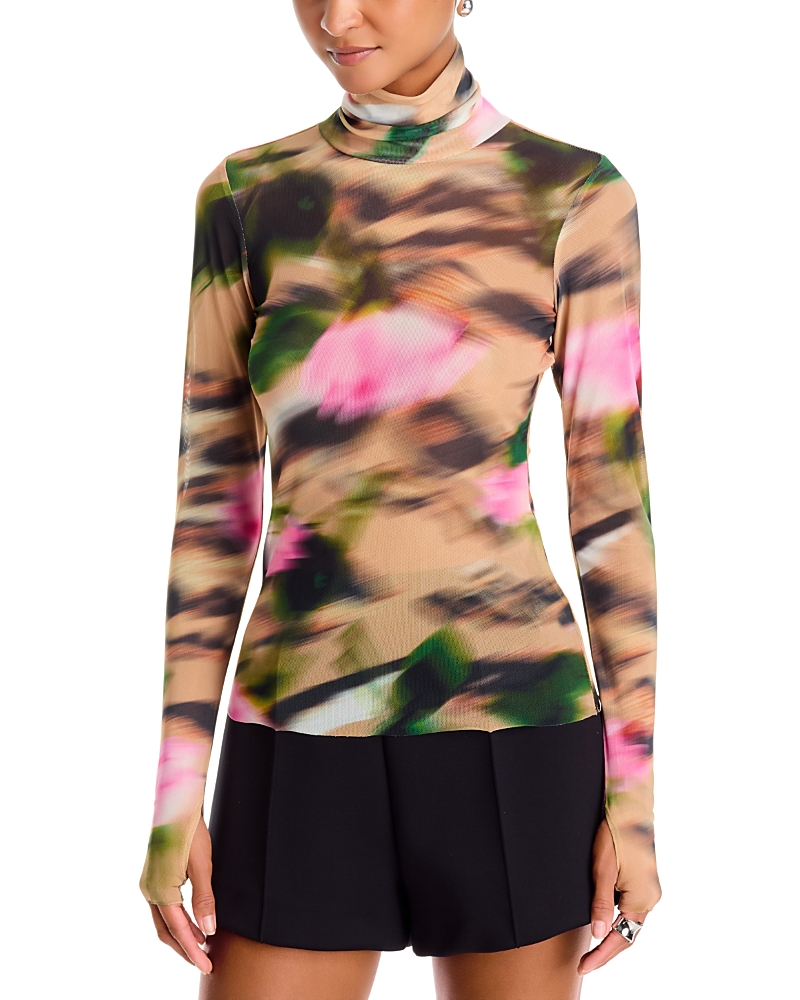 Afrm Zadie Turtleneck Mesh Top