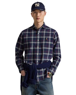 Classic Fit Plaid Cotton Oxford Shirt