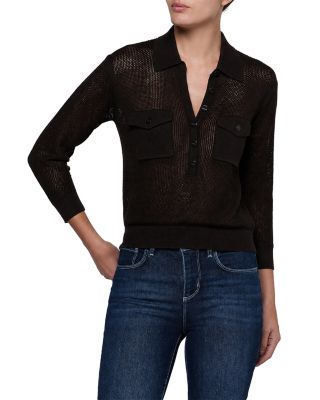 Carine Pointelle Collared Sweater