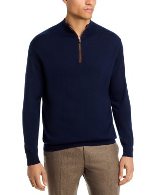 Autumn Crest Suede Trim Quarter Zip Sweater