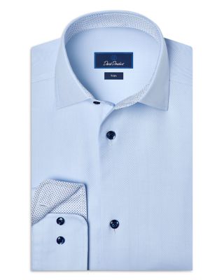 Trim Fit Herringbone Cotton Dress Shirt