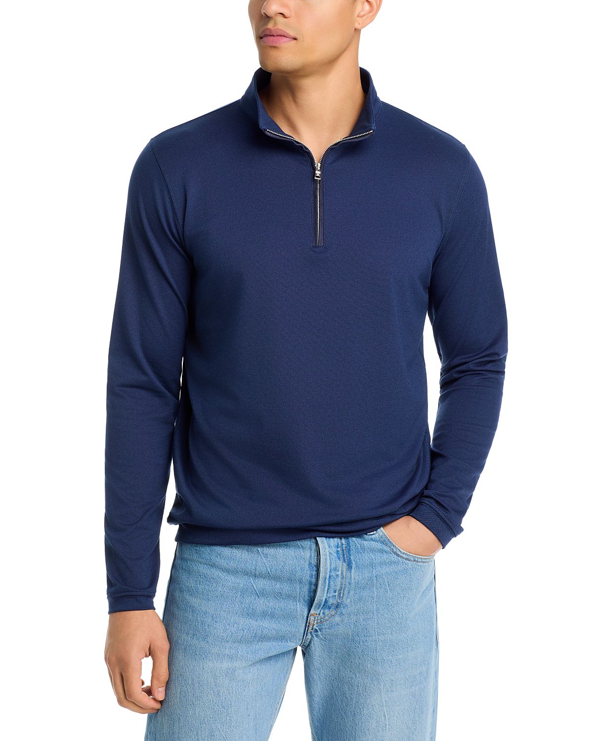 Peter Millar Crown Crafted Albatross Pique Quarter Zip Sweater