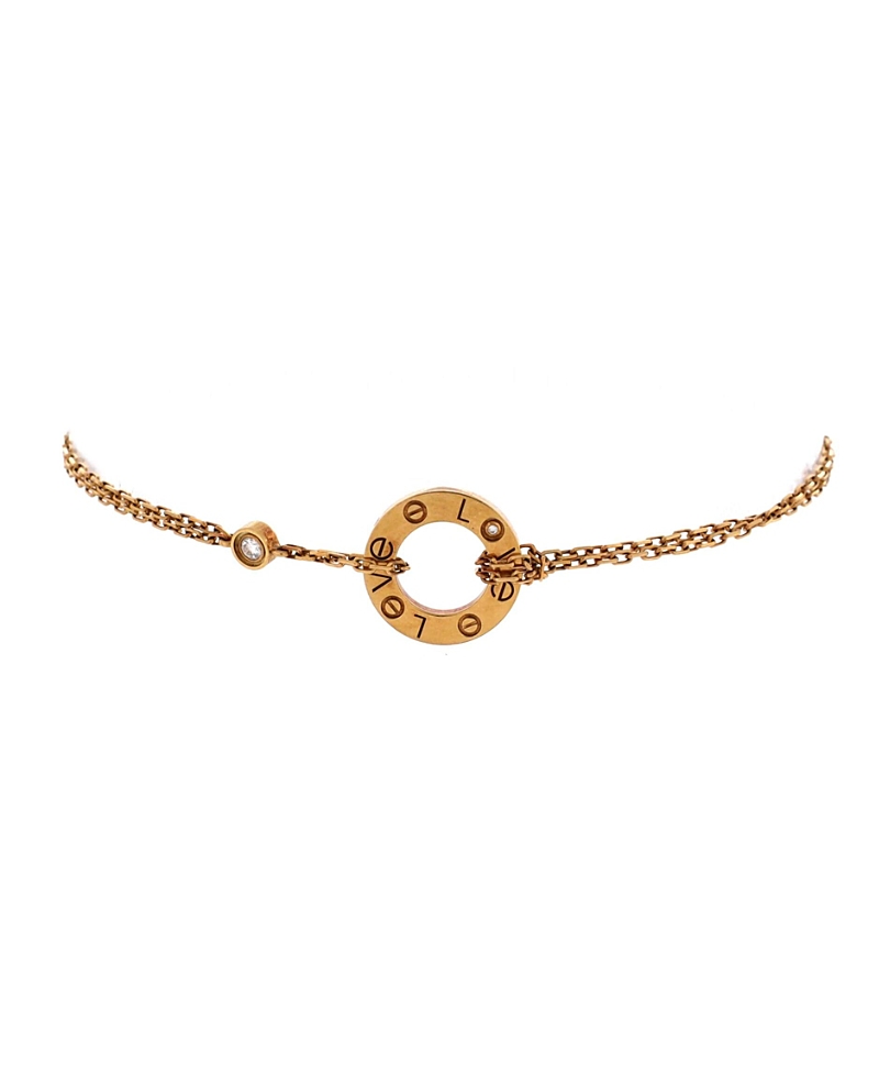 Pre-owned Pre-owned Cartier Cartier 2 Diamonds Love Bracelet 18k Gold With Diamonds