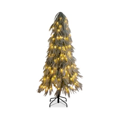 5' Pre Lit Artificial Flocked Down Swept Tree