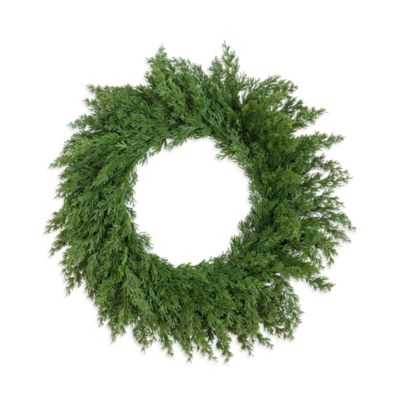 18" Artificial Real Touch Cedar Wreath