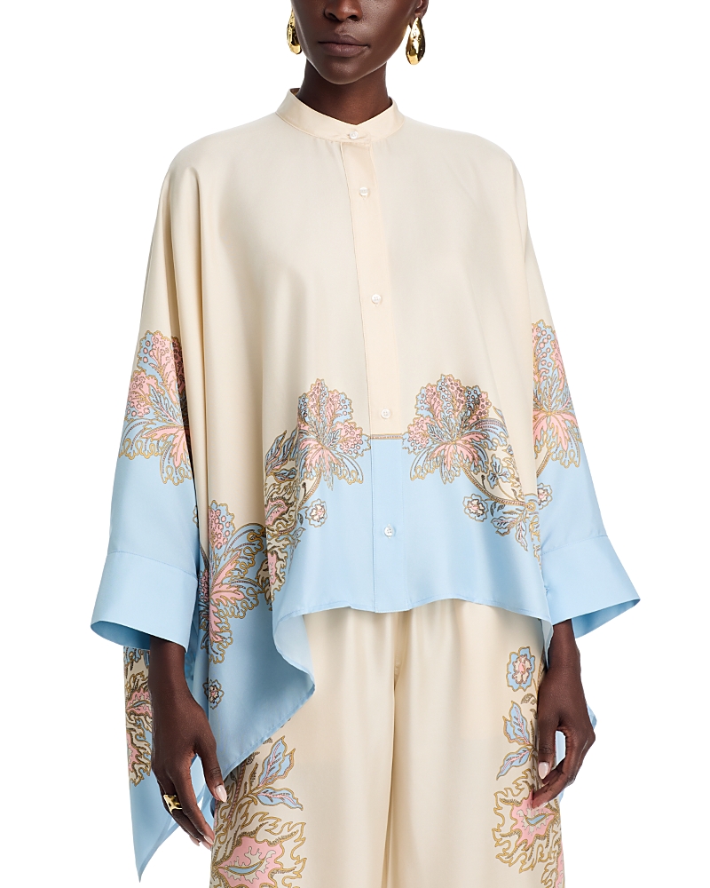 La DoubleJ Silk Foulard Button Front Shirt
