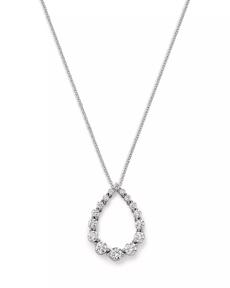 Bloomingdale's Fine Collection Luxe Collection Certified Lab Grown Diamond Flexible Pendant Necklace in 14K White Gold, 1.75 tcw