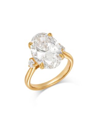 Luxe Collection Certified Lab Grown Diamond Oval Claw Prong Engagement Ring in 18K Yellow Gold, 6.25 tcw