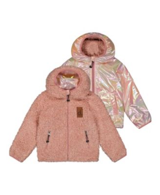 Girls' Reversible Hooded Fleece Mid-Season Jacket - Little Kid, Big Kid
