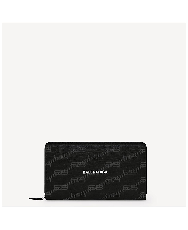 Balenciaga Signature Continental Wallet Bb Monogram Coated Canvas