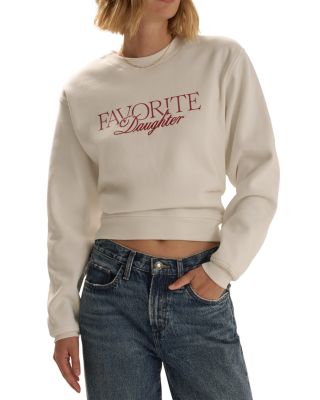 Favorite Daughter The Embroidered Ritzy Cropped Sweatshirt