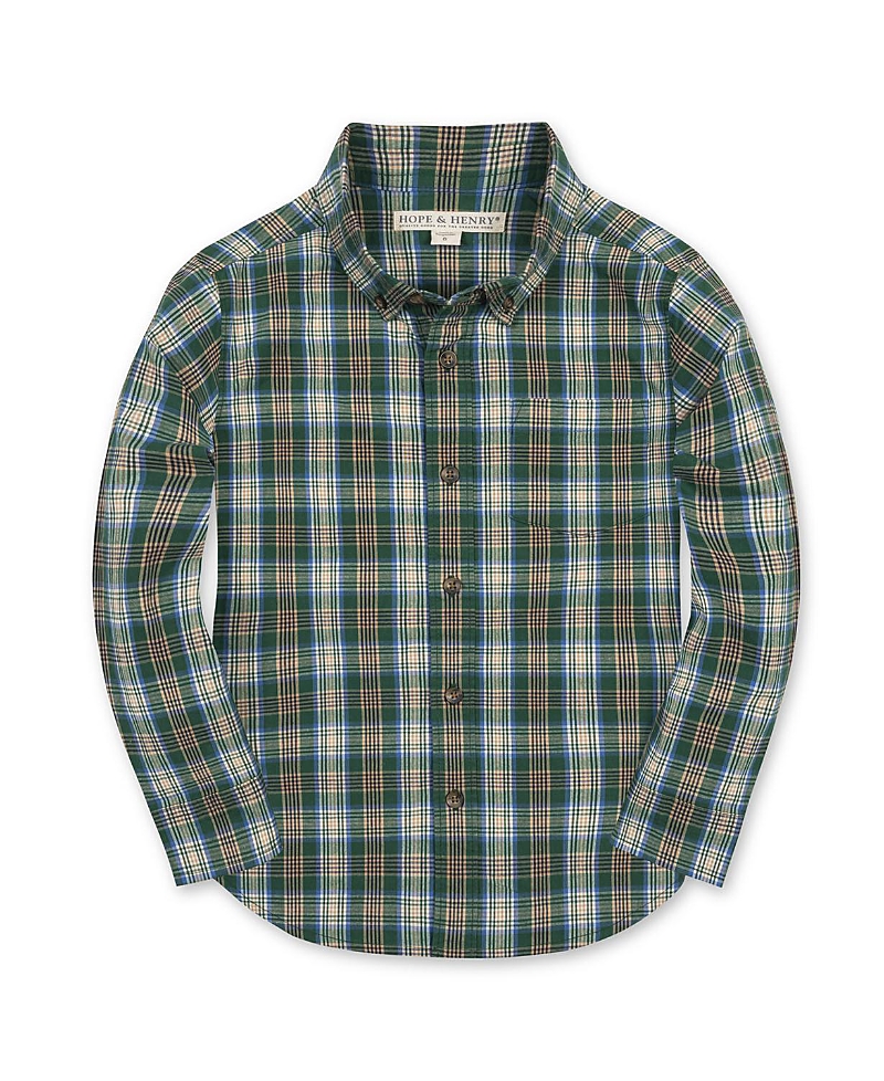 Hope & Henry Boys' Organic Long Sleeve Stretch Poplin Shirt - Little Kid, Big Kid