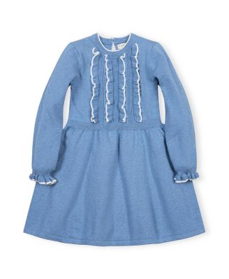  Girls' Organic Ruffle Bodice Sweater Dress - Little Kid, Big Kid