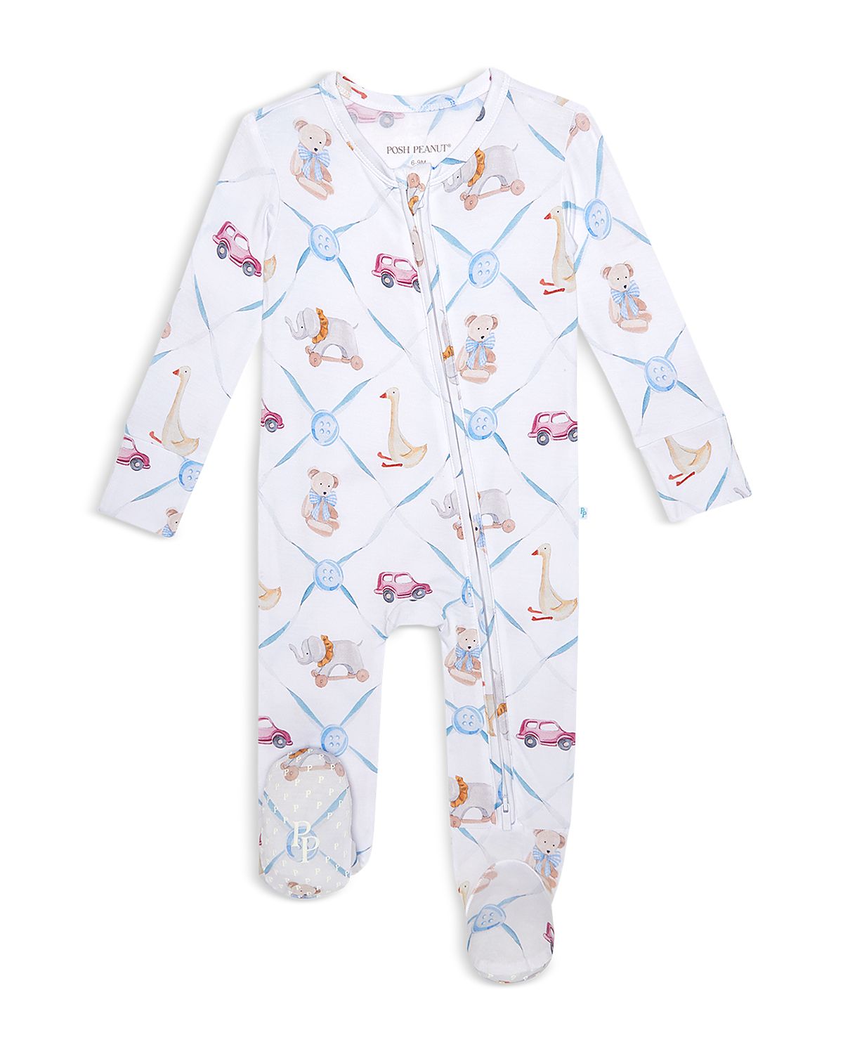 Posh Peanut Unisex Oxford Footie Zippered One Piece - Baby