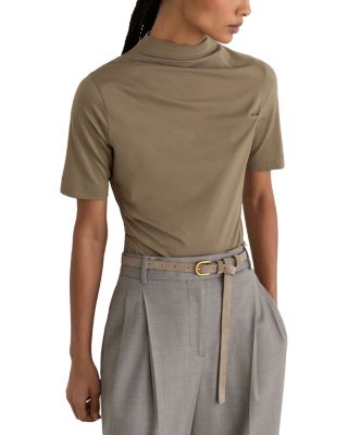 Tulia Draped Cotton Blend Top