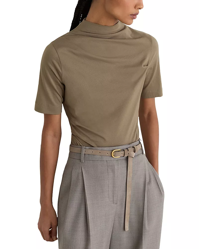 Reiss Tulia Draped Cotton Blend Top