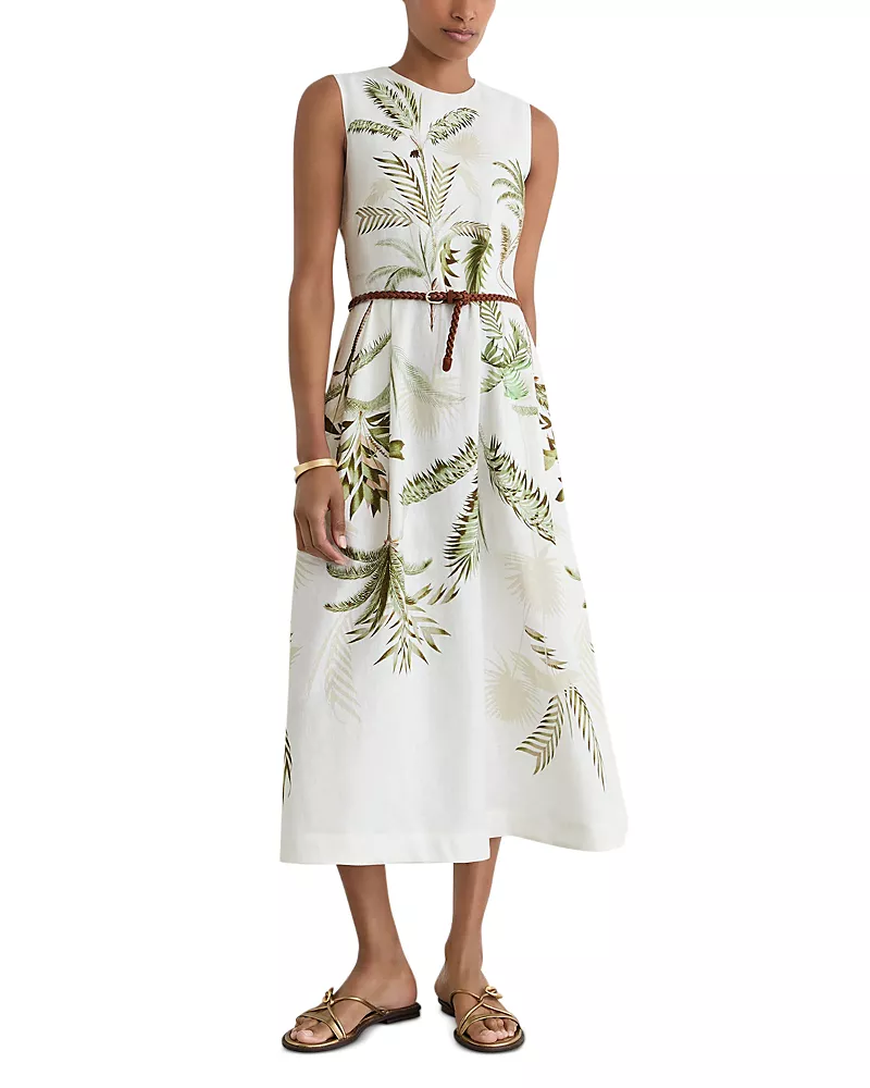 Reiss Palma Linen Midi Dress