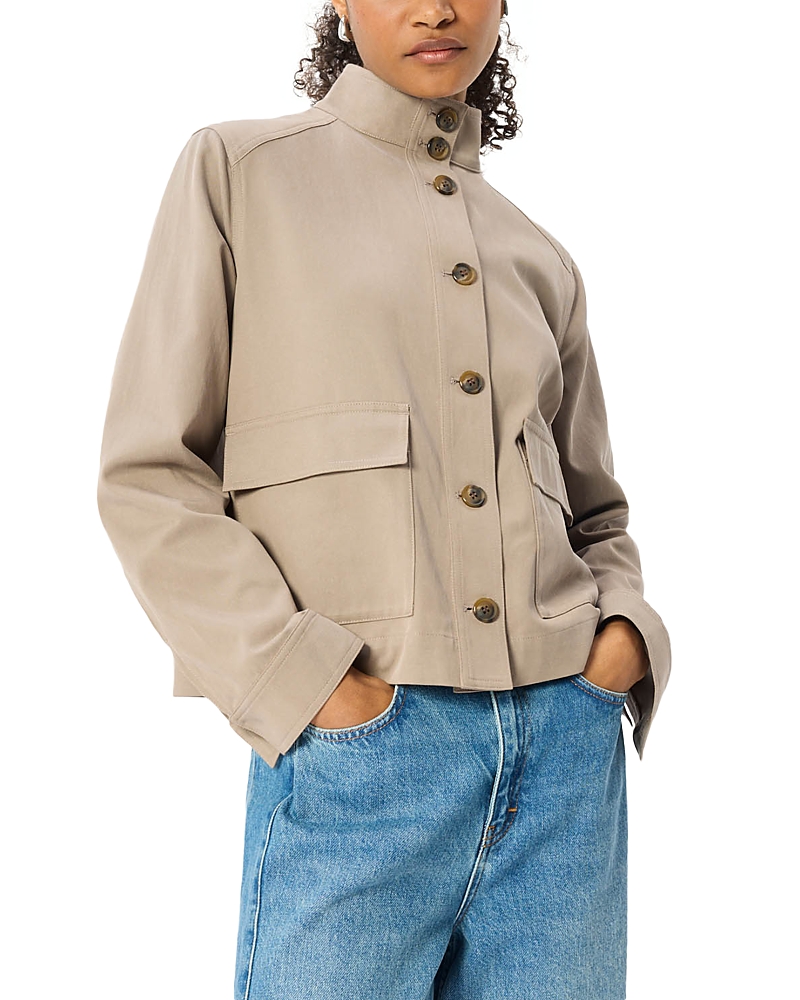 Whistles Funnel Neck Button Front Jacket