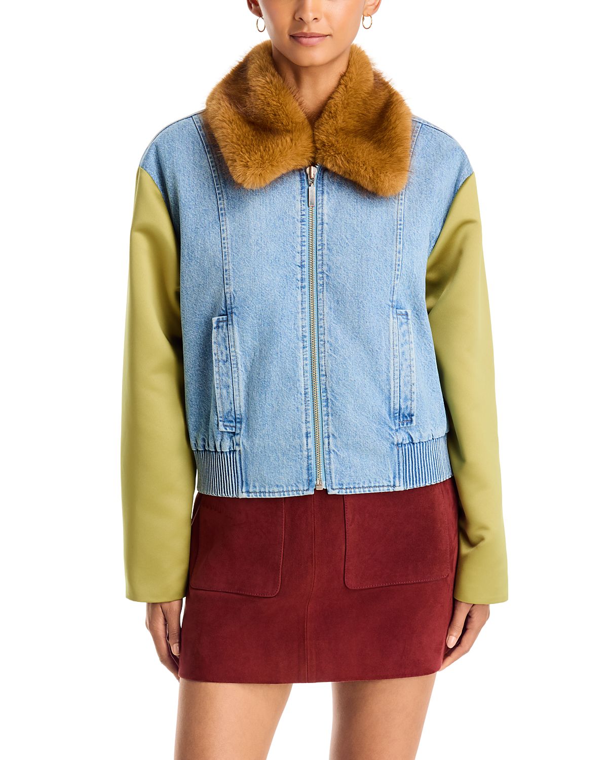 Tanya Taylor Rue Faux Fur Collar Jacket