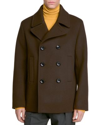 Double Breasted Wool Blend Pea Coat
