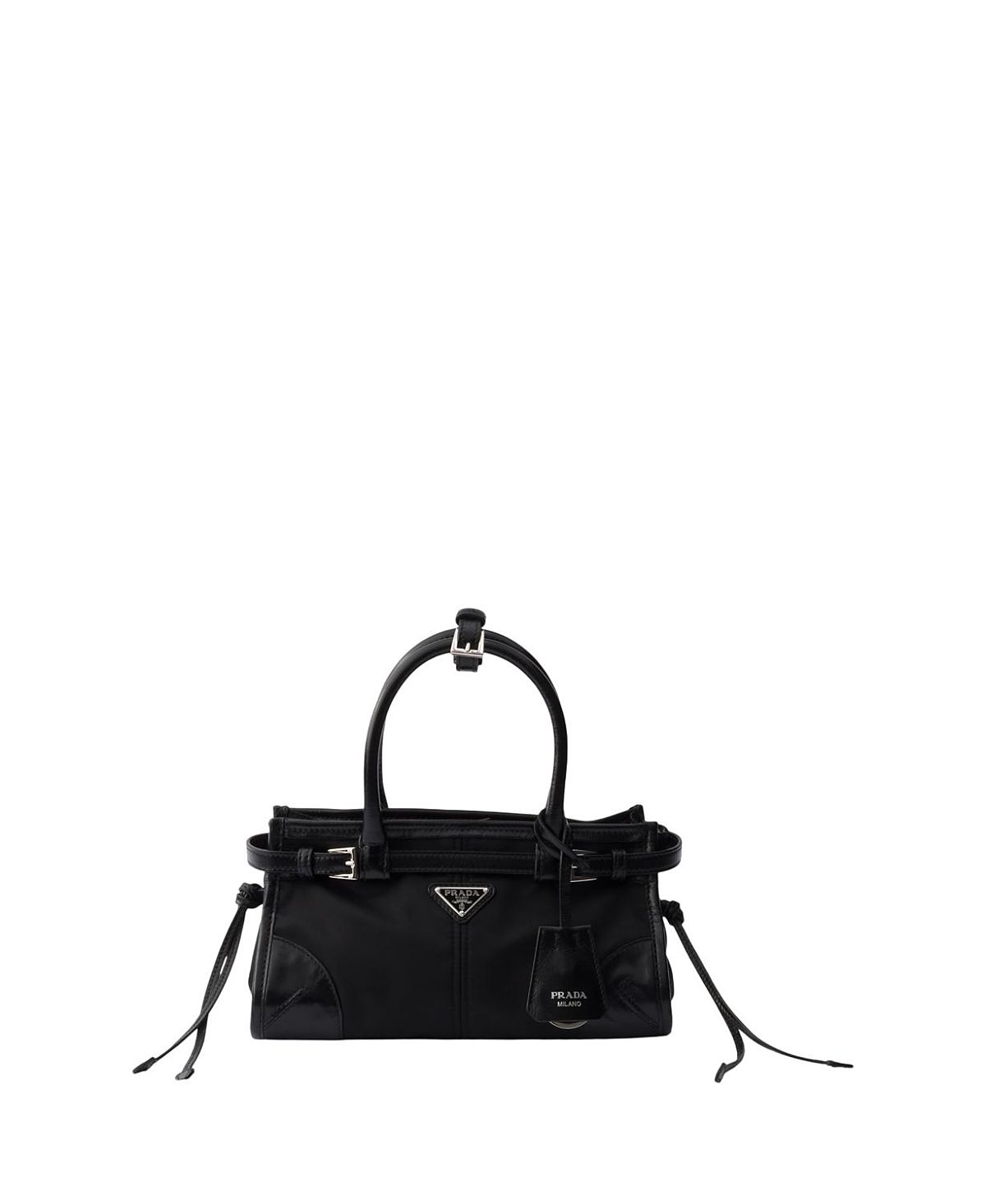 Prada Bonnie Small Re-Nylon And Leather Handbag