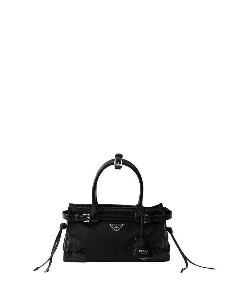 Prada Bonnie Small Re-Nylon And Leather Handbag