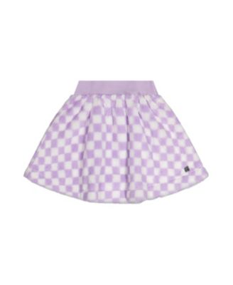 Girls' Checkered Faux Fur A-Line Skirt - Big Kid