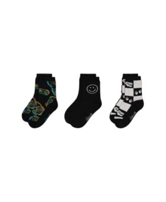 Boys' Checkered Graphic Ribbed Cuff Socks - Little Kid, Big Kid