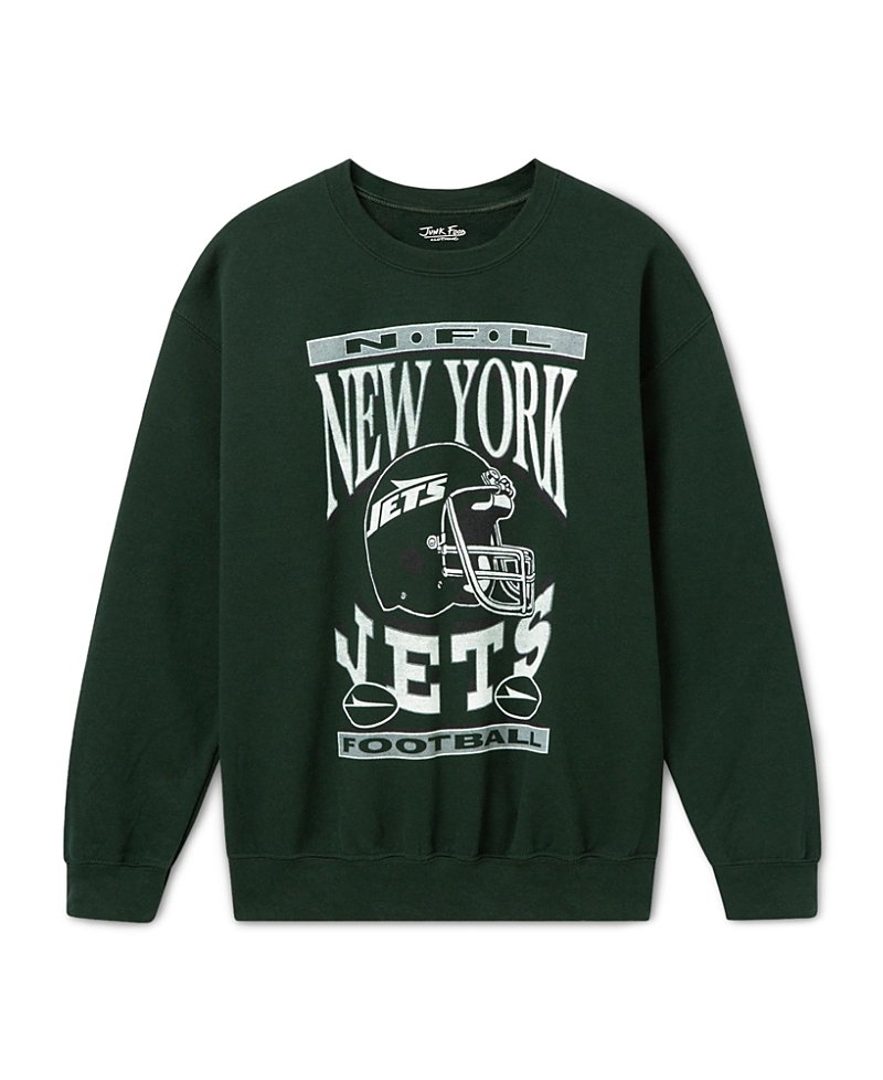 Junk Food Clothing Unisex New York Jets Helmet Flea Market Crew Fleece