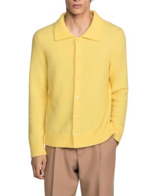 Bold Collar Button Down Cardigan Sweater