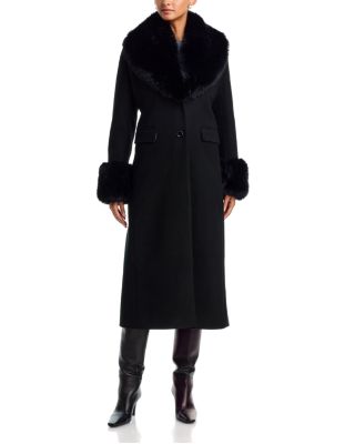 Long Coat with Faux Fur Trim - Exclusive - thumbnail 4