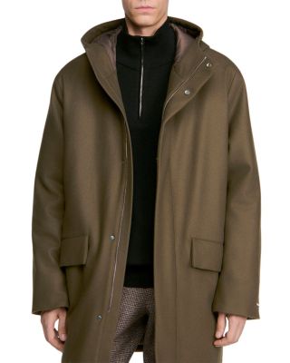 Scooter Wool Blend Hooded Parka Jacket
