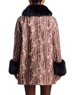 Faux Fur Trim Bow Detail Jacket - Exclusive - thumbnail 6