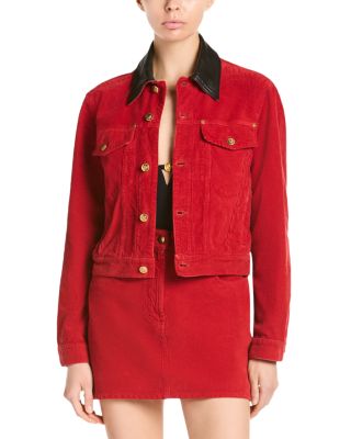 Cotton Velvet Leather Collar Jacket