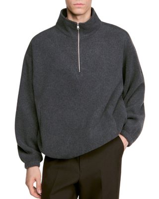 Stand Collar Half Zip Fleece Sweatshirt