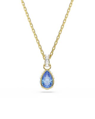 Chroma Crystal Pear Shape Pendant Necklace, 14.87-17.75"