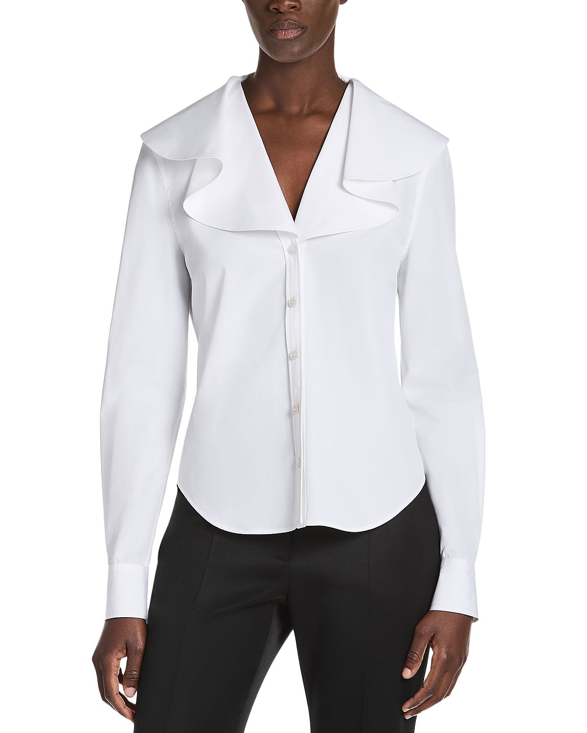 McQueen Folded Collar Cotton Poplin Shirt