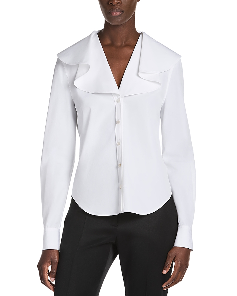 McQueen Folded Collar Cotton Poplin Shirt