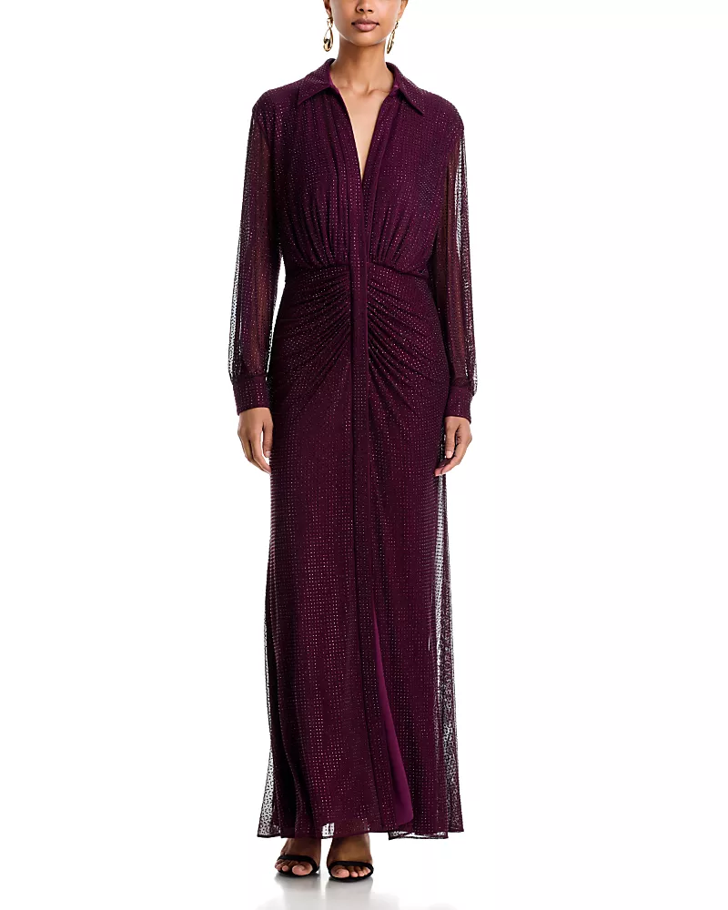 Bcbgmaxazria Embellished Shirt Gown
