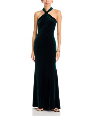 Velvet Knot Neck Sheath Dress - Exclusive