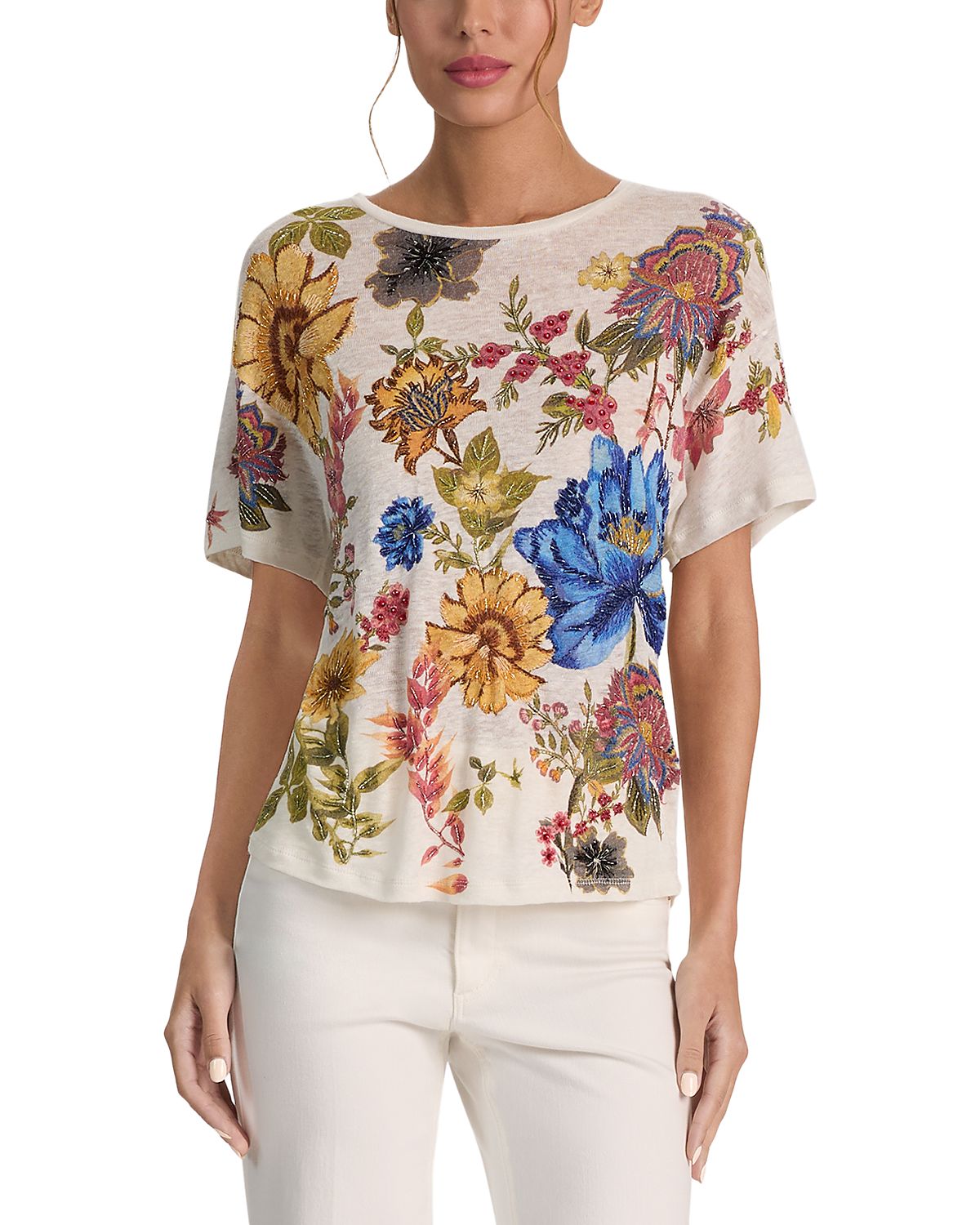 Alice and Olivia Evan Embellished Tee