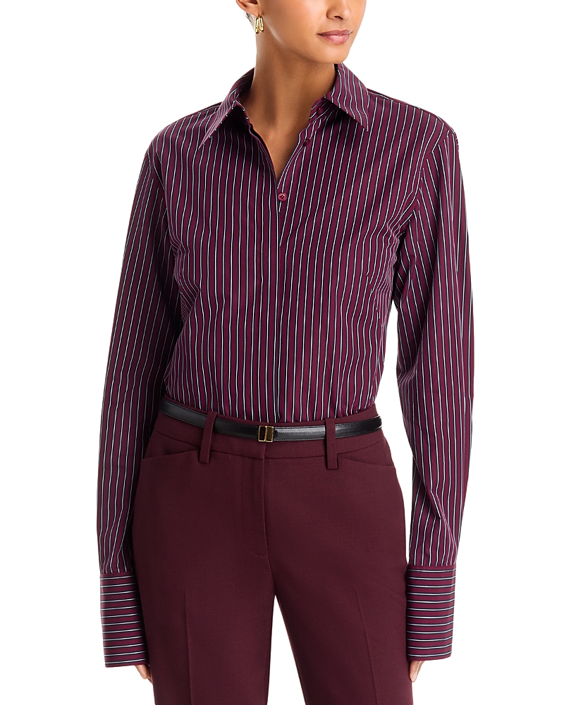 Lafayette 148 New York Cotton Fitted Drop Shoulder Shirt
