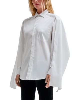 Scarf Overlay Button Front Shirt