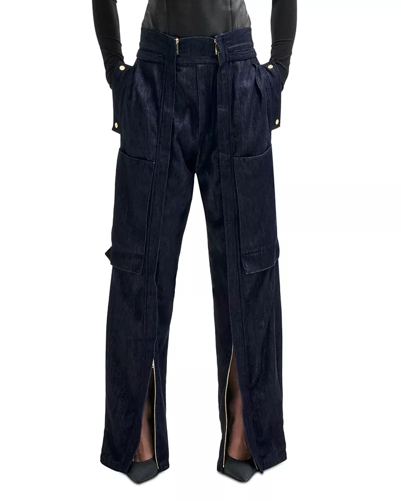 Darkpark High Rise Zip Trim Cargo Pants