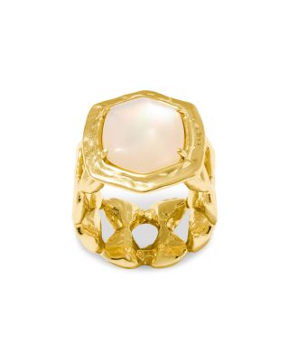 Daphne Tiger Stripe Openwork Stone Cocktail Ring 